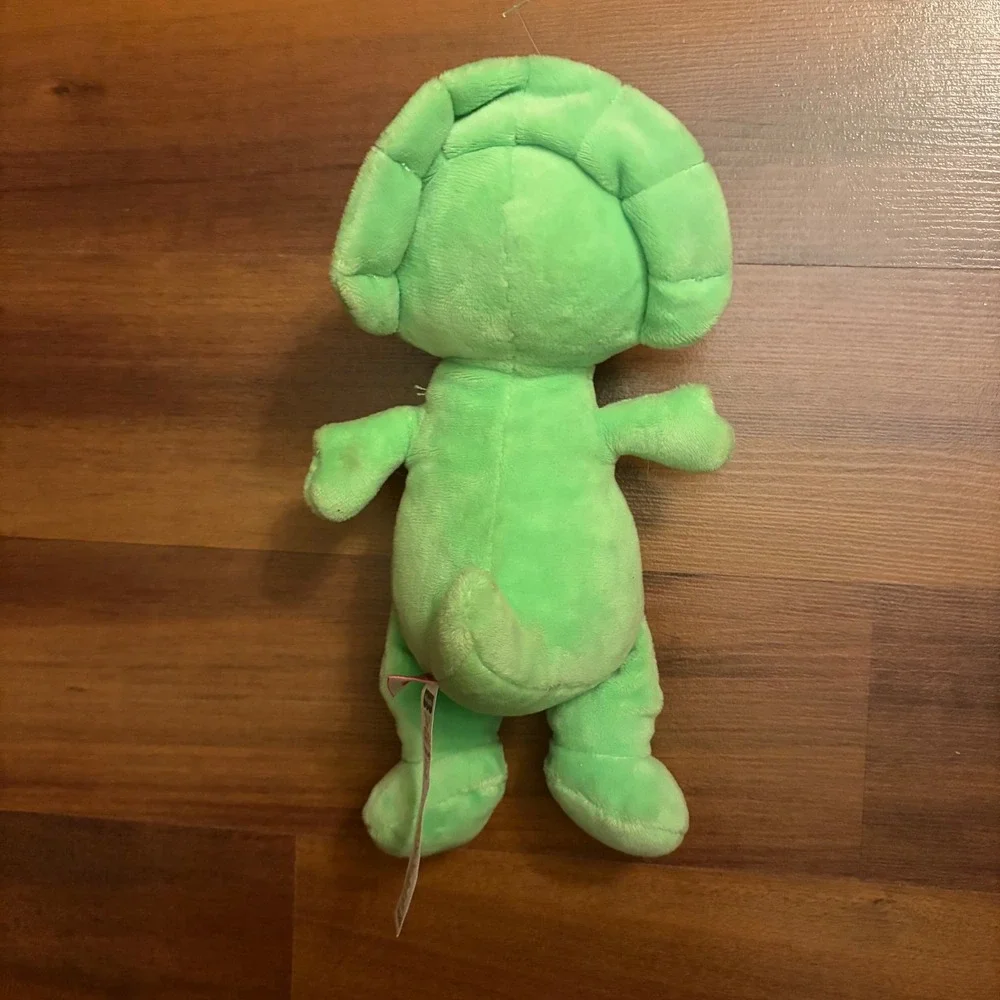 Barney baby bop Dinosaur Plush Toy Green Pink Ribbed Belly‎ Fisher Price 2024